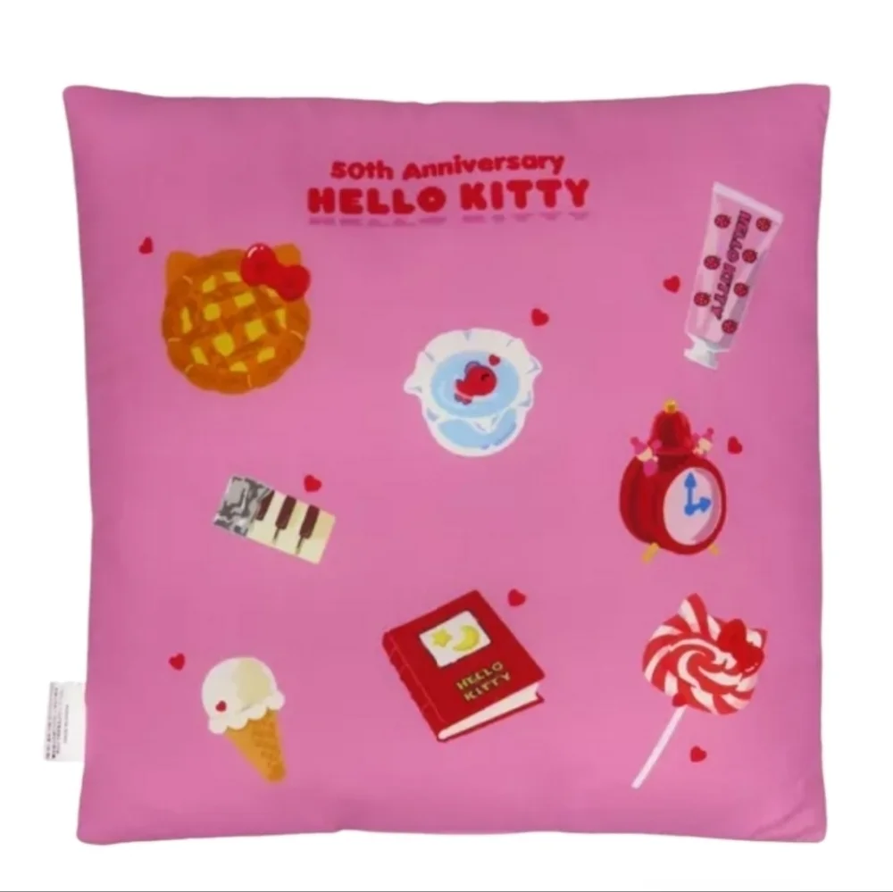 Sanrio Hello Kitty 50th Anniversary Apple Pie Red Square Pillow